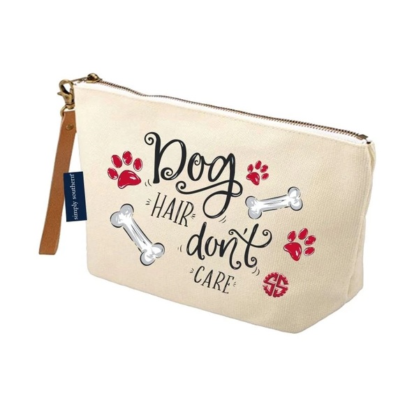 Simply Southern Handbags - Simply Southern Canvas Pouch Dog Hair Don’t Care
